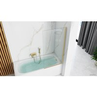 Стеклянная шторка для ванны Rea Elegant 70 (матовое золото/прозрачное стекло) в Солигорске
