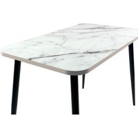 Кухонный стол ВВР Прямоугольный (стекло с ф/п мрамор белый/черный конус 100/60)