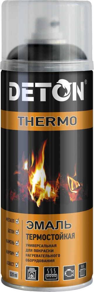 

Автомобильная краска Deton термостойкая до 750 С - Черная - аэр. 520 мл Thermo