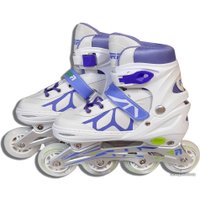Роликовые коньки Fora LF-601-PU-WH (р. 31-34, белый/фиолетовый)