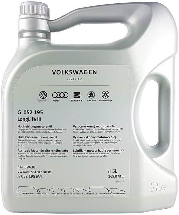 

Моторное масло AUDI/Volkswagen Longlife III SAE 5W-30 5л G052195M4