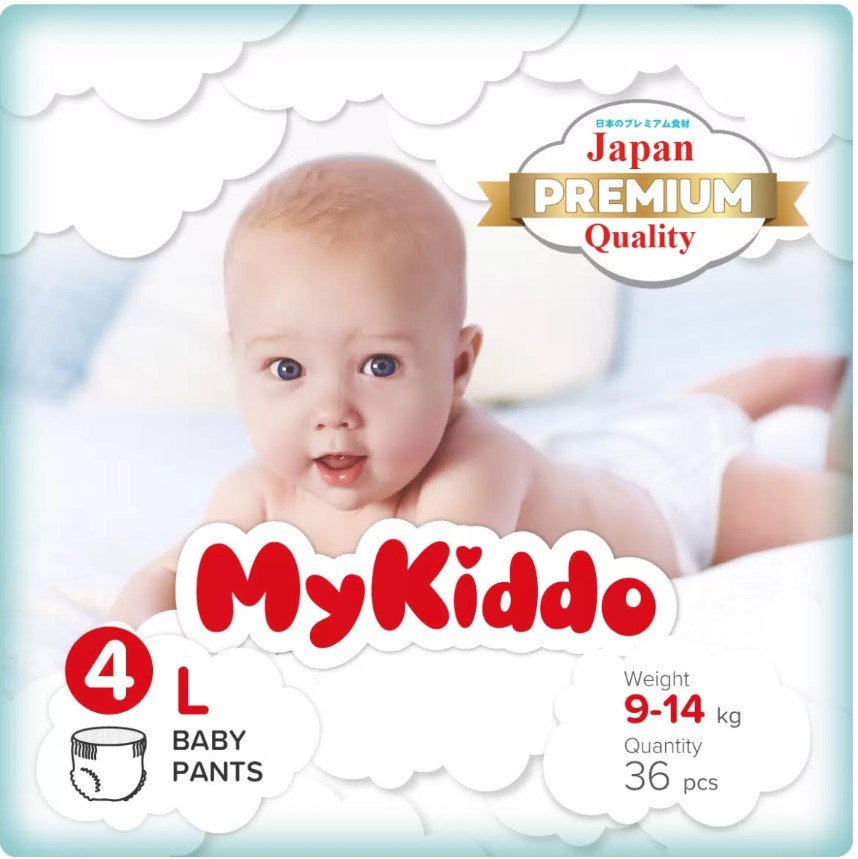

Трусики-подгузники MyKiddo Premium L 9-14 кг (36 шт)