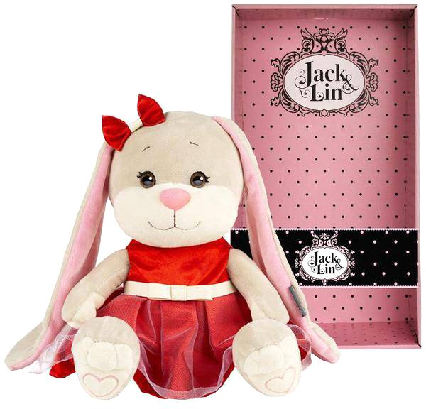 

Классическая игрушка Jack&Lin Зайка в нарядном красном платье JL-022002-25
