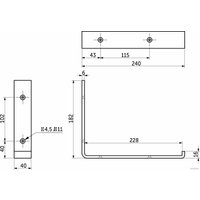 Полкодержатель AKS мет. VANGOG 182*228*40*6 черный в Витебске