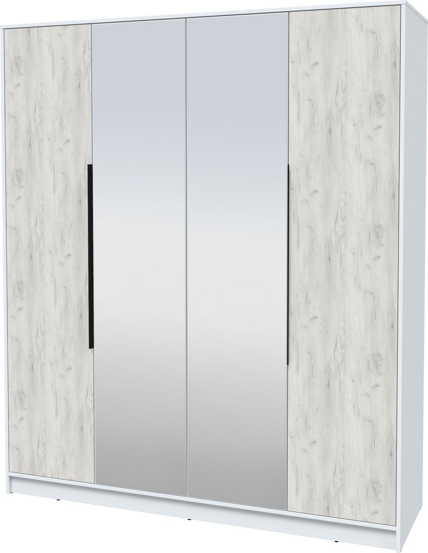 

Шкаф распашной Интерлиния Концепт КТ-Ш4з (дуб белый/белый платинум)