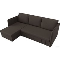 Угловой диван Лига диванов Слим левый 121148L (рогожка Амур, коричневый)