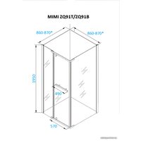 Душевой уголок Cerutti Spa Mimi ZQ91T 90x90