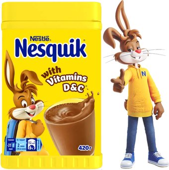 Какао растворимое Nesquik обогащенный витаминами C&D в банке 420 г