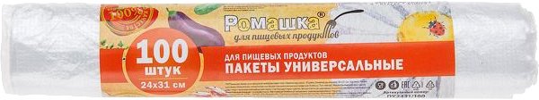 Пакеты фасовочные Ромашка Стандарт 24х31 см/6 мкм (100 шт)