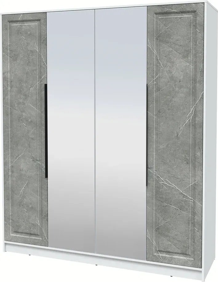 

Шкаф распашной Интерлиния Концепт КТ-Ш4з Деко (белый платинум/керамика)