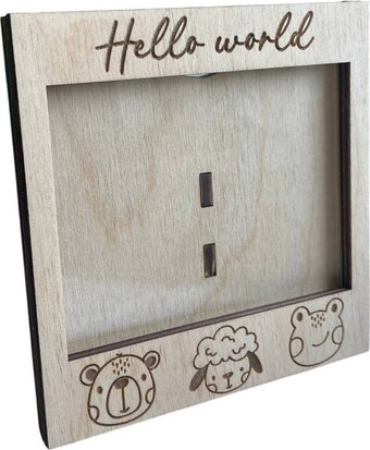 Фоторамка ОМурМебель для УЗИ с оргстеклом Hello world