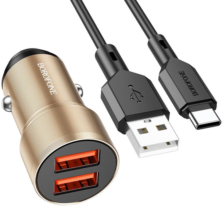 

Автомобильное зарядное Borofone BZ19 USB Type-C (золотистый)