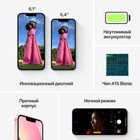Телефон Apple iPhone 13 256GB Восстановленный by Breezy, грейд C (розовый)