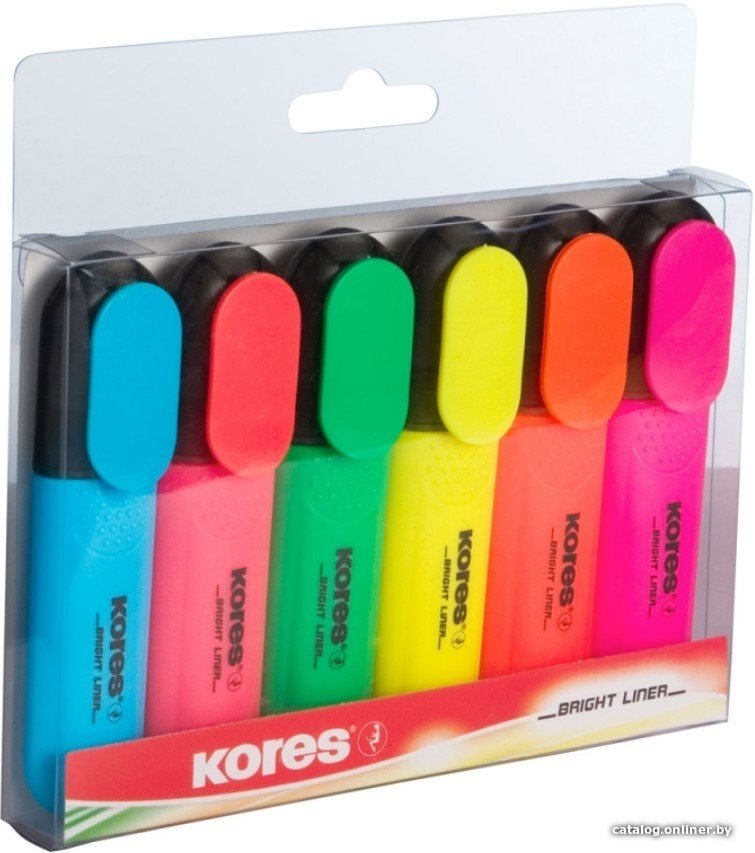 Текстовыделитель Kores Bright Liner 36160.01 (6 шт)