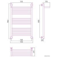 Полотенцесушитель Сунержа Богема с полкой+ 800х500 032-0223-8050