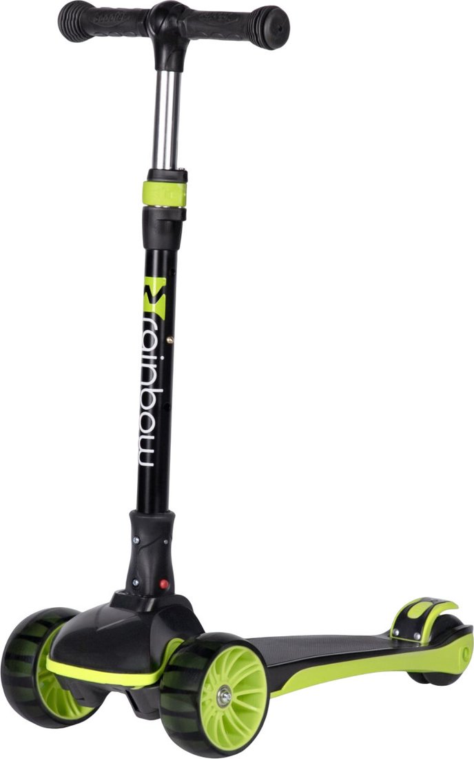 Трехколесный самокат Novatrack Rainbow 120 120BB.RAINBOW.BGN25 (черный/зеленый)