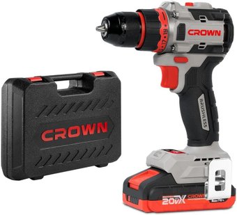 Дрель-шуруповерт Crown CT21128HMX-2 BMC (с 2-мя АКБ, кейс)