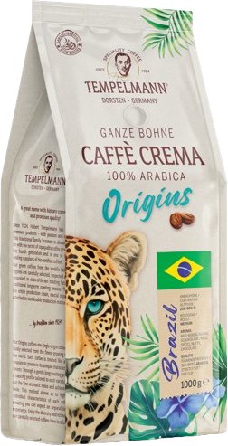 Кофе Tempelmann Origins Brazil 100% Arabica Caffe Crema зерновой 1 кг