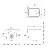 Унитаз подвесной Lauter Magdeburg 21103EC + GROHE Rapid SL 39504000 (черный матовый)