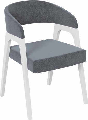 Стул с подлокотниками Трия Техас (графит №219 Велюр Jercy graphite/белый матовый)