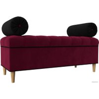 Банкетка Лига диванов Глория 113673 (микровельвет бордовый/черный/черный)