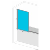 Стеклянная шторка для ванны Rea Lagos Fix 80