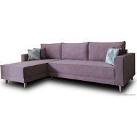 Угловой диван Nord Star Этран Тедди левый (микровелюр, розовый)