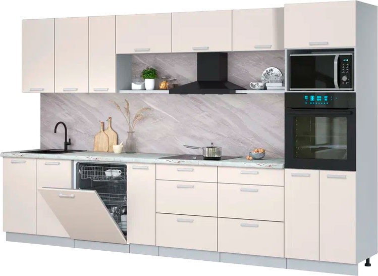 

Готовая кухня Интерлиния Мила Лайт 3.5-ПМ1-2 (персидский жемчуг/персидский жемчуг/серый каспий)