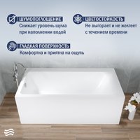 Ванна Lauter Seraphina 170x80 2112170L (с ножками и сифоном 21Y32001 матовый черный) в Бобруйске