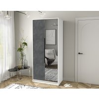 Шкаф-купе Интерлиния Концепт КТ-Ш2з (бетон портленд/белый платинум)