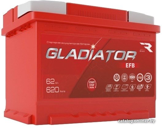 Автомобильный аккумулятор Gladiator EFB 62 L+ (62 А·ч)