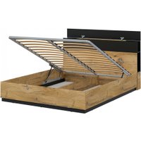 Кровать Интерлиния Quartz QZ-К160 с ПМ (дуб нокс/черный)