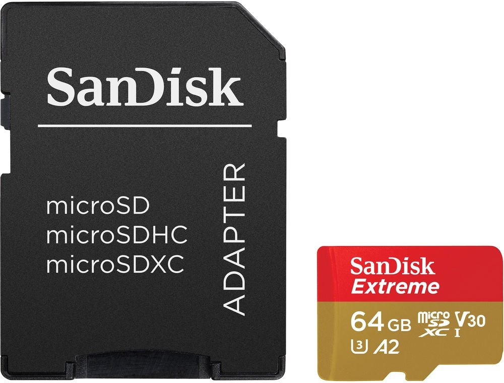 

Карта памяти SanDisk Extreme microSDXC SDSQXA2-064G-GN6MA 64GB (с адаптером)