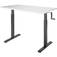 Стол для работы стоя ErgoSmart Manual Desk Compact 1360x800x36 мм (альпийский белый/черный)