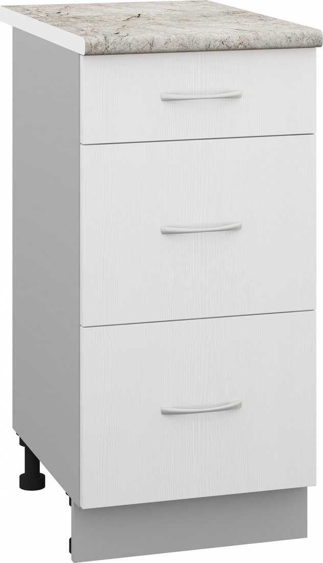 

Шкаф напольный Кортекс-мебель Корнелия Лира НШ40р3ш (белый/марсель)