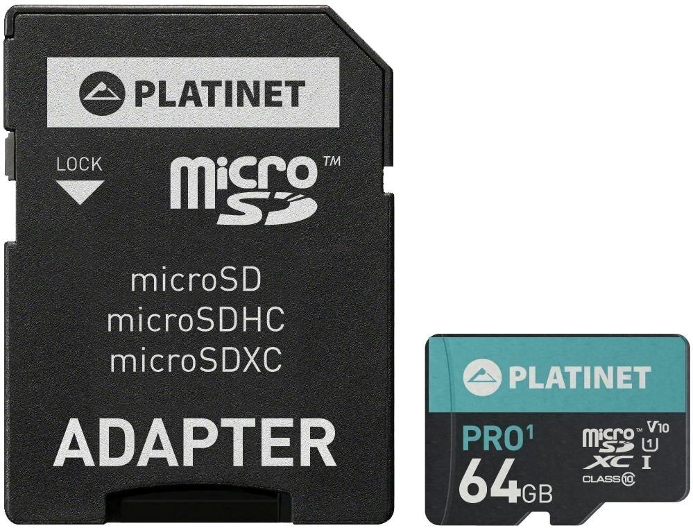 

Карта памяти Platinet PMMSDX64UI 64GB + адаптер