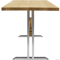 Кухонный стол Buro7 Двутавр 110 (классика, дуб натуральный/серебро)