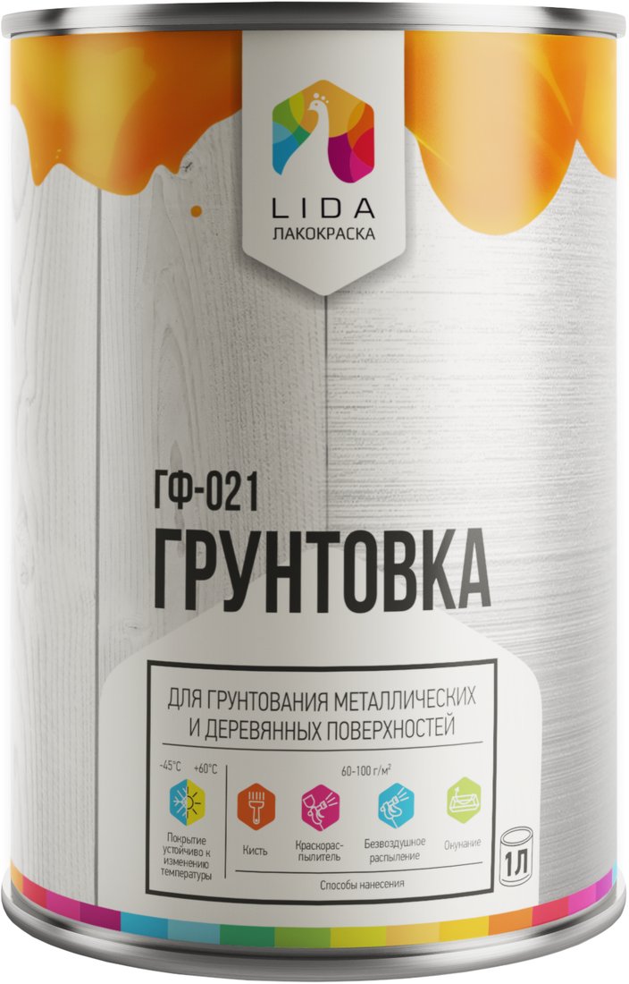 

Алкидная грунтовка LIDA ГФ-021 (20кг, светло-серый)