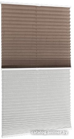 

Плиссе Delfa Basic Сrush СПШ-35201/3504 Basic Transparent (34x160, тауп/белый)