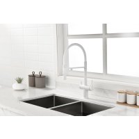 Смеситель Paulmark Gravity Gr213888-WH (белый/белый матовый) в Мозыре