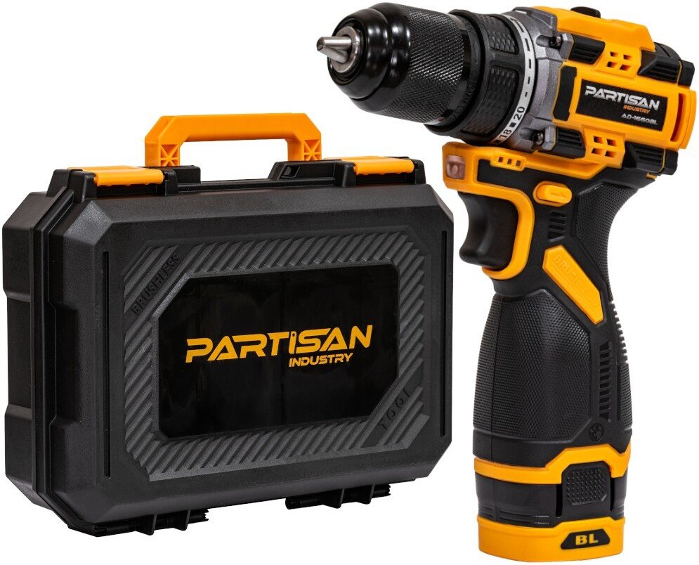 

Дрель-шуруповерт Partisan AD-1660BL (с 2-мя АКБ, кейс)