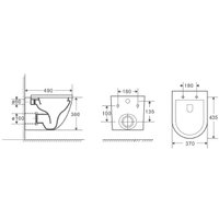 Унитаз подвесной D&K Matrix DT1396016 (белый, сиденье микролифт)