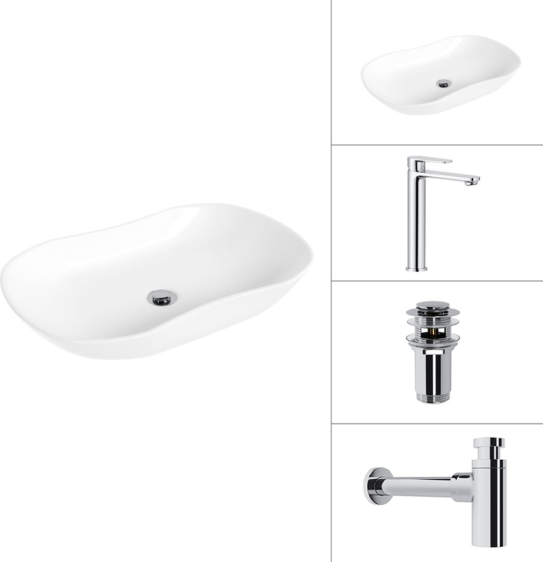 Умывальник Lauter 21570 + Moon 21СK81691C + сифон 21635CH + дон.клапан 21190CH (хром)