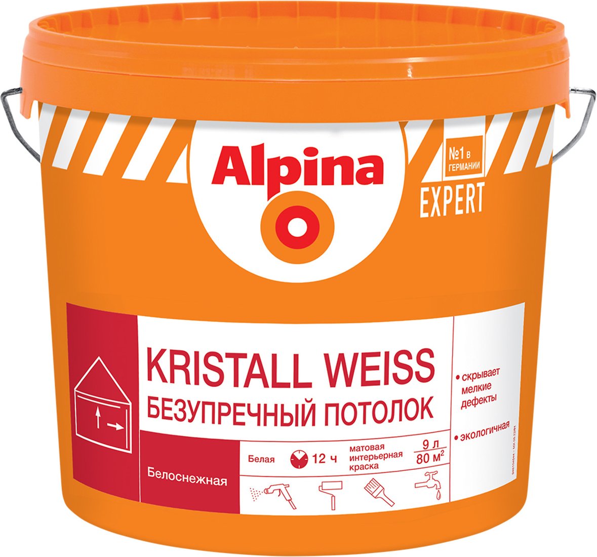 

Краска Alpina Kristall Weiss 2.5 л (белый матовый)