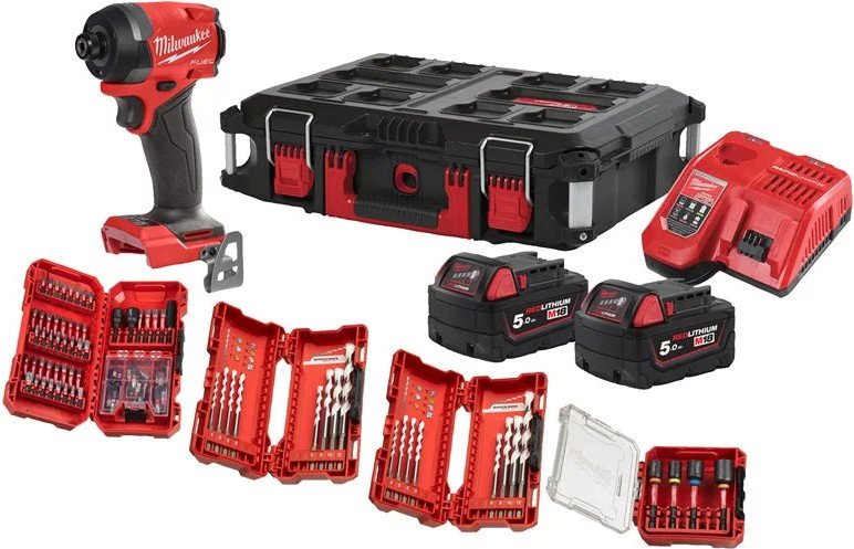 

Винтоверт Milwaukee M18 FUEL Promo FID3100P-502P 4933498244 (с 2-мя АКБ, кейс, набор оснастки)