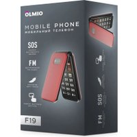 Кнопочный телефон Olmio F19 (красный)
