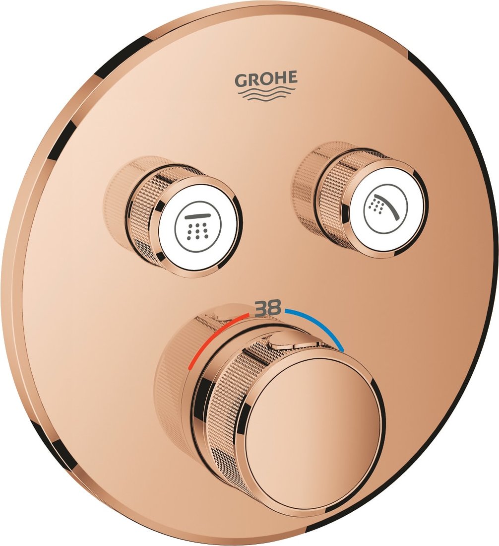 

Смеситель без скрытого механизма Grohe Grohtherm SmartControl 29119DA0 (теплый закат)