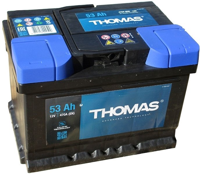 

Автомобильный аккумулятор Thomas низкий R (53 А·ч)