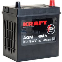 Автомобильный аккумулятор KRAFT AGM R+ 330A (40 А·ч)