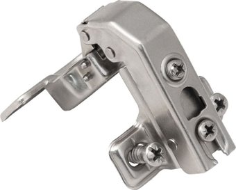 Мебельная петля AKS под фальшпанель 90° с доводчиком 45мм h6 несъемная планка (еврошурупы) короткое плечо